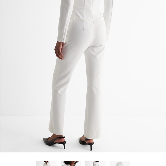 NWT Express Twill Long Sleeve Blazer Jumpsuit White Size 10 - Picture 3 of 4